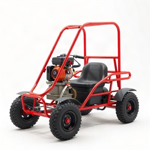 Typical big-box gas go-kart with a red frame